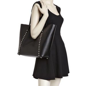 Rebecca Minkoff Black Leather Studded Tote Bag